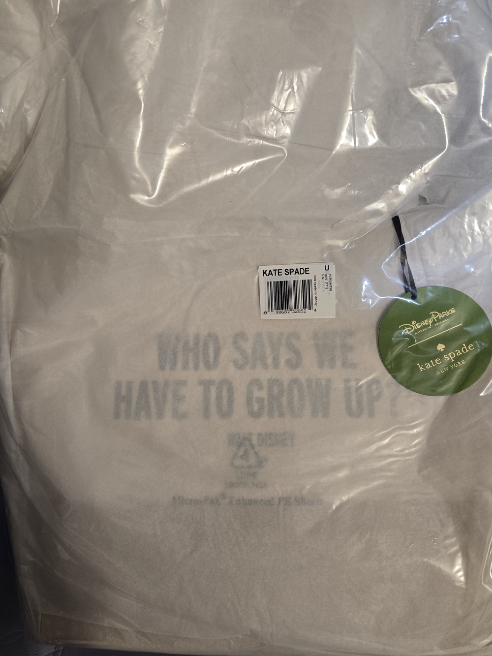 kate spade Cream and Brown Tote with Black Text - Picture 2 of 2